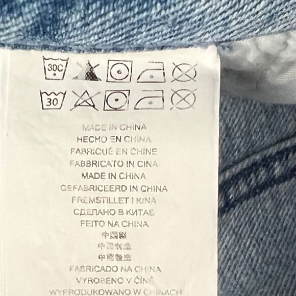 Michael Kors Jean Skirt Womens 14 Blue Denim Mini Button Front Casual Timeless - Picture 12 of 16